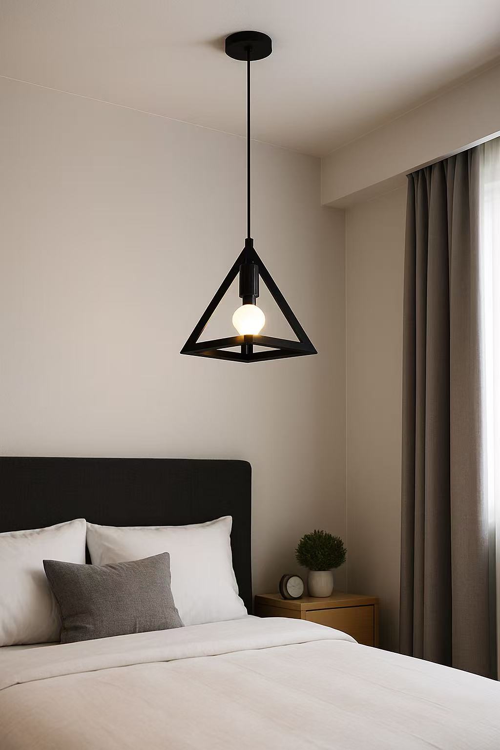 Lampadario moderno a triangolo senza lampadina E 27, in ferro stile moderno  A35