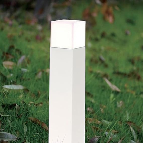 Lampione da Giardino 74cm IP44 per Esterno, Attacco E27, Palo Luce da Esterno in Alluminio, Lampada da Cortile/Viale/Terrazza – Nero/Bianco (Senza Lampadina) 740