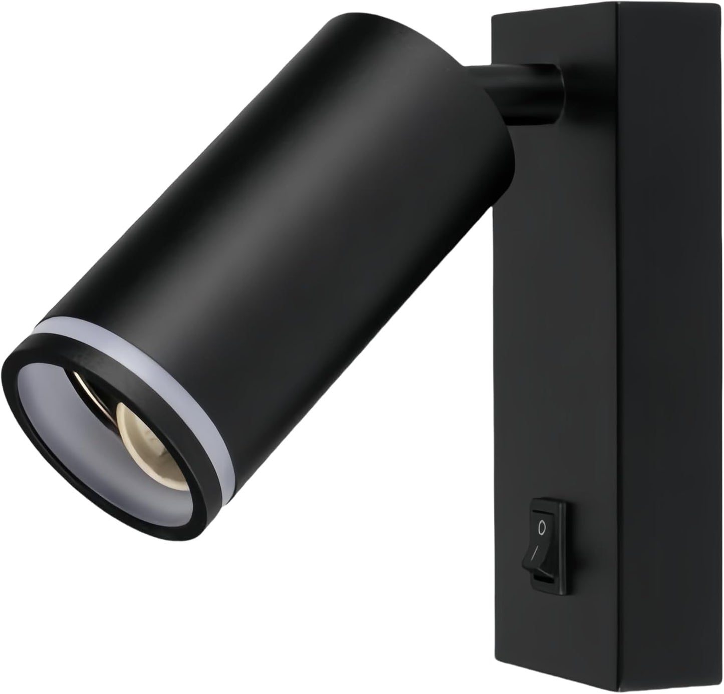 Applique da parete orientabile con interruttore | Attacco GU10 | Lampada da muro in alluminio sabbiato | Design moderno | Disponibile in bianco e nero (lampadina non inclusa) MR-02