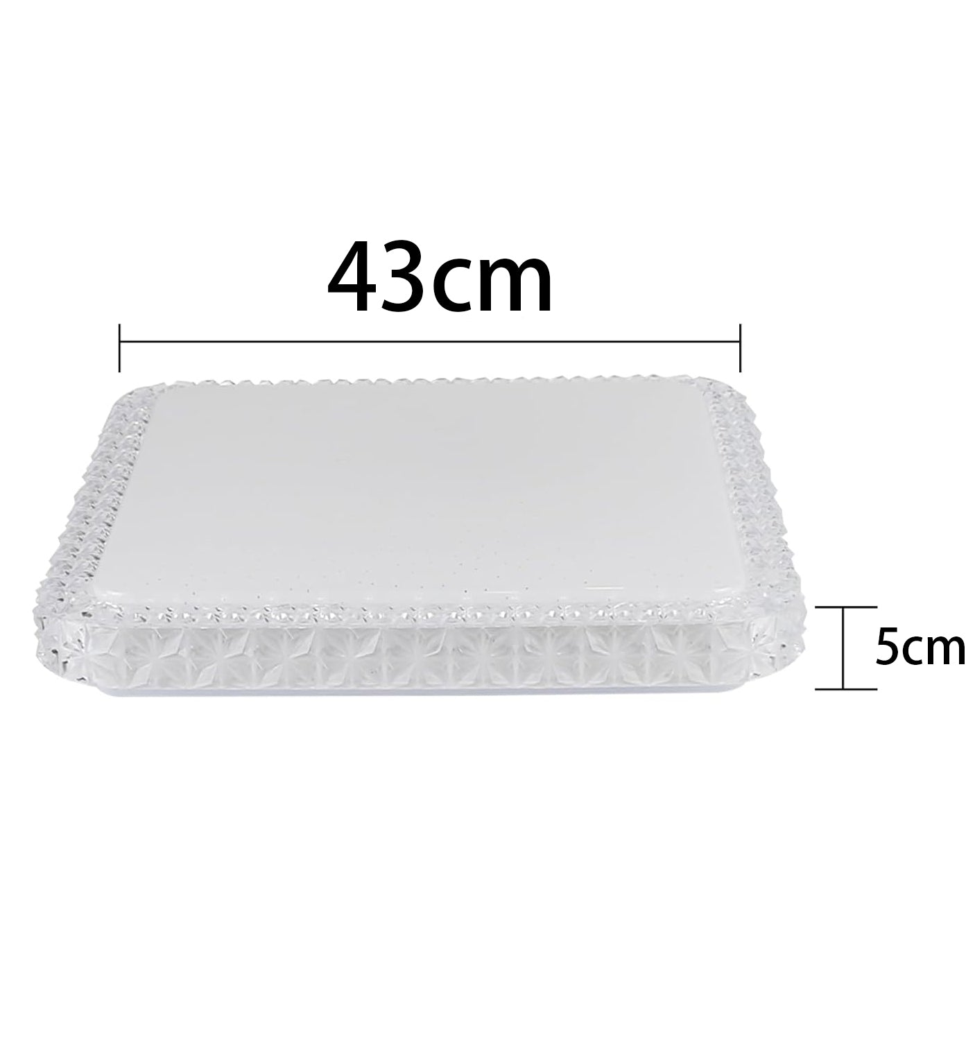 TEKHOME Plafoniera LED da Soffitto 48W Dimmerabile, Forma Quadrata, 3 Colori Selezionabili 3000K-4000K-6500K, Protezione Sovratensione, per Camera Soggiorno Cucina, Bianca C29
