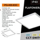 Plafoniera LED Quadrata 45W con Cambio Colore CCT 6500K-4000K-2700K, Moderna per Soggiorno Cucina Camera PQ-450