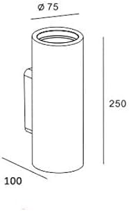 Applique da Parete in Gesso Verniciabile Doppio Fascio di Luce, 2x GU10, Bianco, Design Moderno per Interni – GS-E50