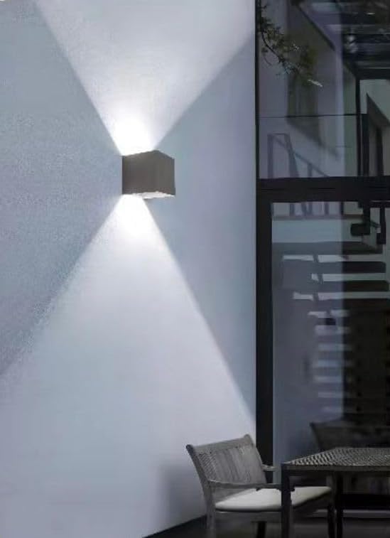 Applique da Esterno LED 22W IP65 – Lampada da Parete Moderna Up&Down Regolabile, Alluminio, 2000 Lumen, Bianco/Nero/Grigio, Luce 3000K/4000K/6500K ES66