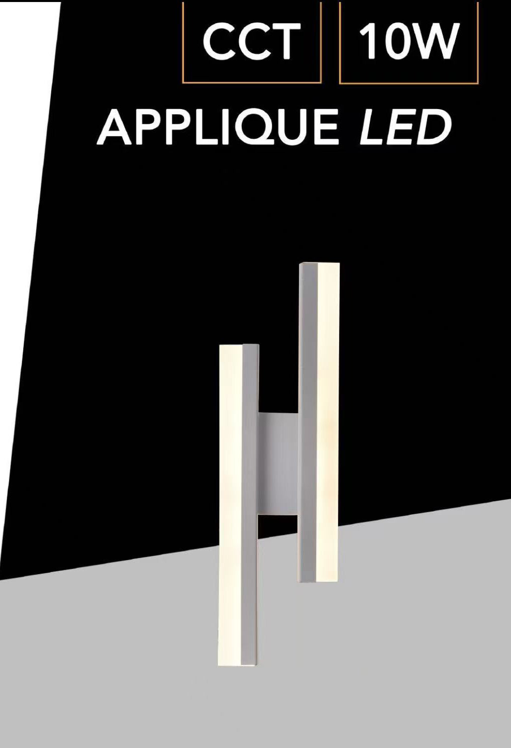 TEKHOME Applique da Parete LED 10W CCT 3000K-6500K Bianca, Lampada da Muro Moderna Interno, Design Minimalista Regolabile E87-B3C