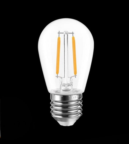 Lampadine LED E27 2W, Confezione da 10 Pezzi, 130LM, Luce Calda 2700K, Lampadine LED Decorative in Vetro Trasparente, Illuminazione 360°, Basso Consumo Energetico, Modello S14-2C