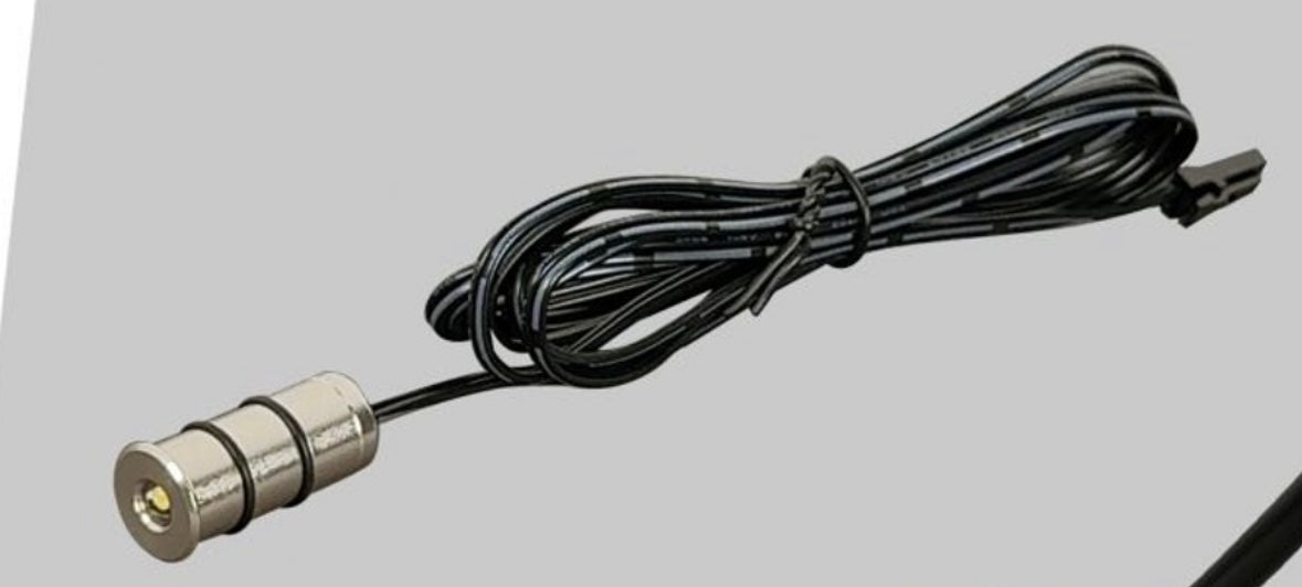 Mini Faretti LED da Incasso 12V DC 0,1W, Kit da 5 Pezzi, Foro Ø12 mm, Corpo in Alluminio, Cavo da 2 m, Mini Spot LED per Camper, Barca, Mobili, Vetrine e Illuminazione Decorativa, 12V-12