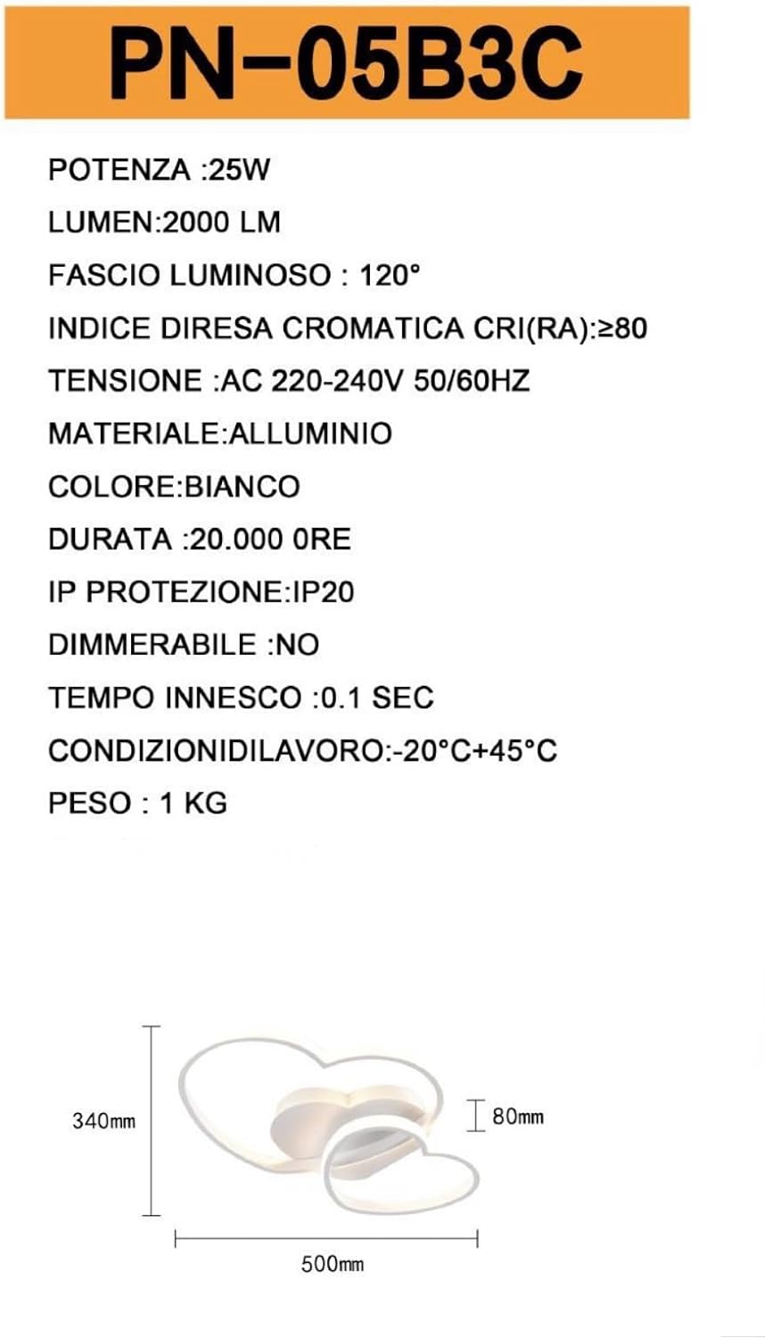 TEKHOME Lampadario da Soffitto LED 33W, CCT 3000K-6500K, 3 Colori Selezionabili, Bianco Opaco, Plafoniera Moderna in Alluminio per Interni, IP20 PN-05 b3c