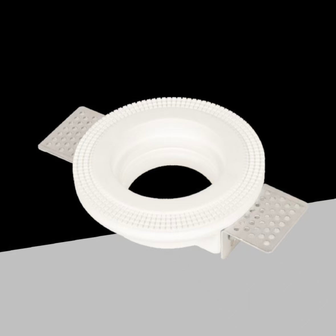 Portafaretto in Gesso da Incasso GU10, Faretto da Soffitto Verniciabile, Bianco, IP20, Max 35W – Design Minimal per Cartongesso GS-04
