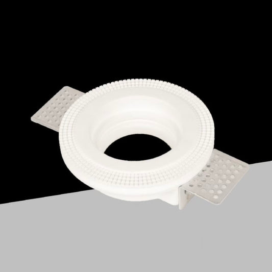 Portafaretto in Gesso da Incasso GU10, Faretto da Soffitto Verniciabile, Bianco, IP20, Max 35W – Design Minimal per Cartongesso GS-04