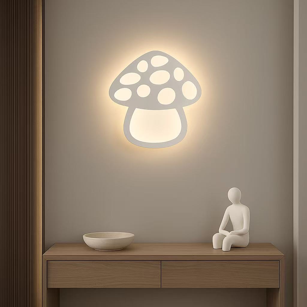 TEKHOME Applique da muro LED 9W a forma di fungo, luce regolabile 3000K-6500K, lampada decorativa per cameretta, soggiorno e camera da letto AQ26-B3C