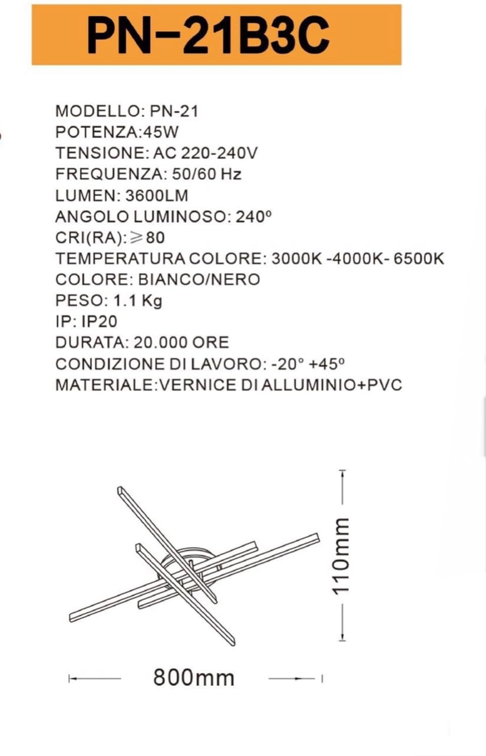 TEKHOME Lampadario da Soffitto LED 45W, CCT 3000K-6500K, 3 Colori Selezionabili, Corpo in Alluminio Bianco Sabbia/Nero, Plafoniera Rotonda Moderna per Interni, IP20 PN-21B3C