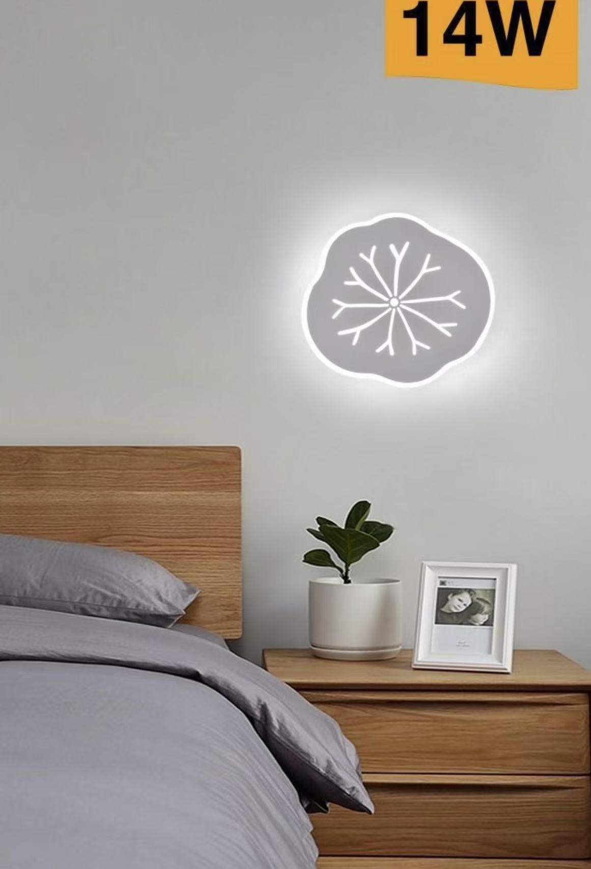 TEKHOME Applique da Parete LED 14W Forma Albero Bianco, Lampada da Muro Moderna 3000K-6500K CCT, Illuminazione Decorativa Interna Camera da Letto e Soggiorno AQ10-3C