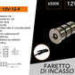 5 Pezzi Mini Faretto LED da Incasso 12V DC, 0,1W, IP20, Ø12 mm, Cavo da 2 m, Luce Segnapasso per Mobili, Vetrine, Scale, Camper e Illuminazione Decorativa, Modello 12V-12