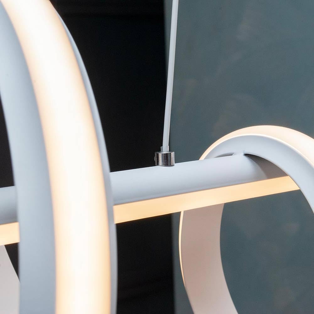 TEKHOME Lampadario led a sospensione 60 watt lampada twist bianco stilizzato luce fredda calda o naturale A68-B3C