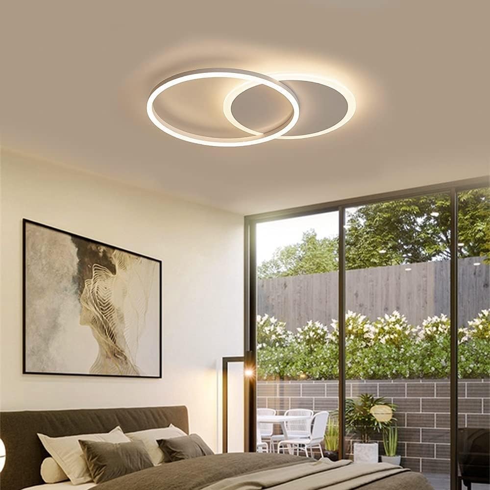 TEKHOME Lampada da Soffitto LED Rotonda 37W, 2960LM, 3 Temperature di Colore Selezionabili, CRI≥80, IP20, Moderna, per Camera, Cucina, Corridoio, Bianco C32-3C