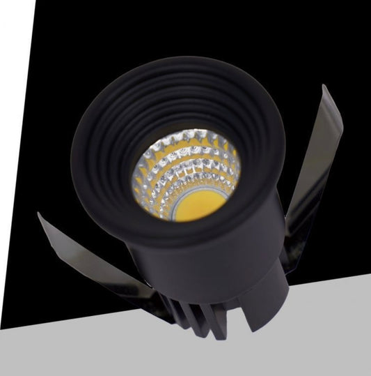 Faretti LED da Incasso 3W, Kit da 5 Pezzi, COB LED 300 lm, Foro Ø35 mm, 3000K/4000K/6500K, Fascio 30°, AC 100-240V, Corpo in Alluminio, Faretto da Soffitto per Casa, Negozi e Uffici,P-29