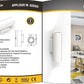 Applique da Parete in Gesso Verniciabile Doppio Fascio di Luce, 2x GU10, Bianco, Design Moderno per Interni – GS-E50