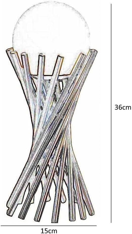 Lampada da tavolo in metallo tubolare sfera vetro G9 lume bronzo D32