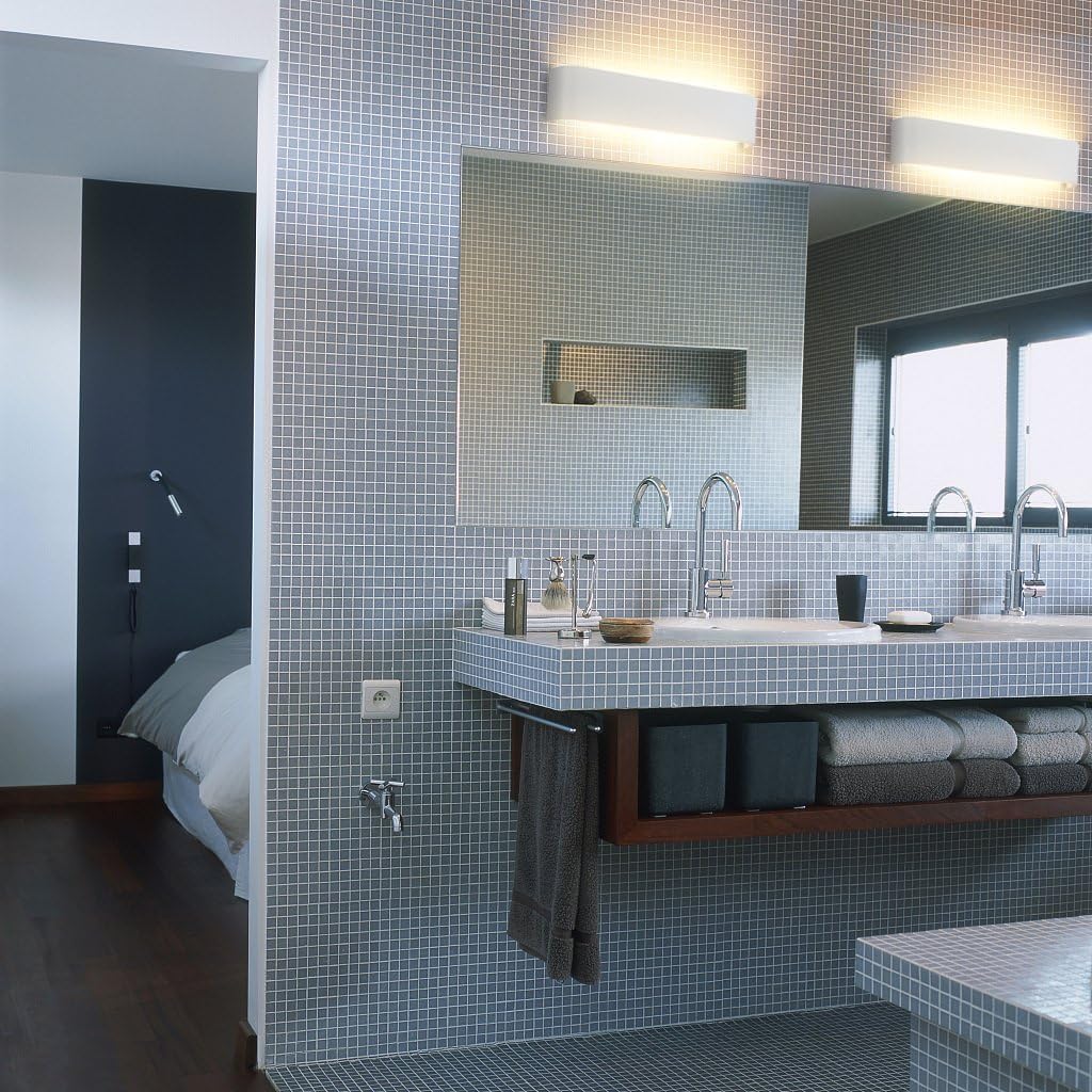 Applique da Muro LED 15W Bianca Rettangolare, Lampada da Parete Moderna in Alluminio Verniciato, 3000K-6500K Regolabile, per Camera da Letto, Soggiorno, Corridoio E57-B3C