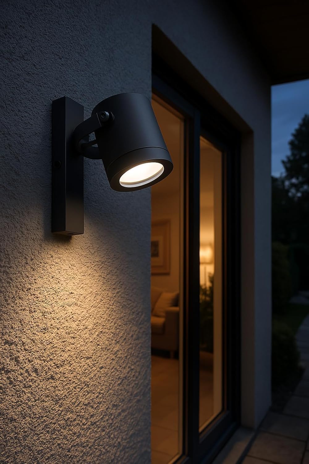 Applique da Esterno GU10 IP44, Faretto da Parete Orientabile in Alluminio e Vetro, Attacco GU10 (Lampadina no), Impermeabile per Giardino, Balcone e Facciata - Bianco/Grigio Scuro B172