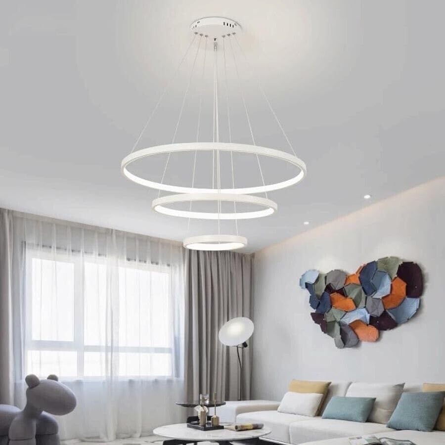 TEKHOME Lampadario a sospensione 51 watt led 3 tonalita luce bianca calda naturale A64-3C