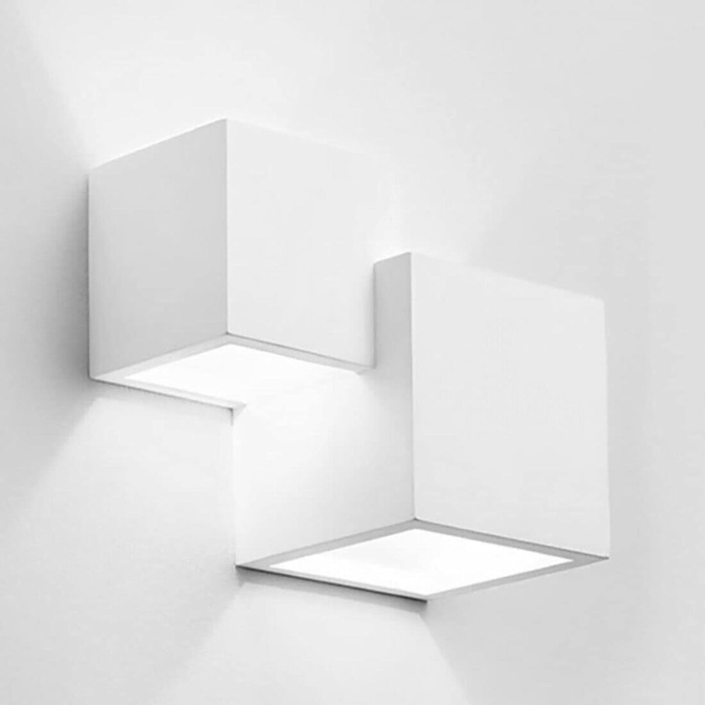 TEKHONE Applique da Parete in Gesso Bianco 2xG9 | Lampada da Muro Moderna Verniciabile | Illuminazione Decorativa per Soggiorno Camera Corridoio – GS-E74