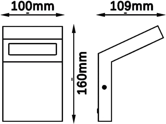 Applique LED da Esterno 10W IP54 4000K, Lampada da Parete Moderna in Alluminio e PC, Impermeabile per Facciata, Balcone e Giardino - Bianco/Grigio Scuro H160