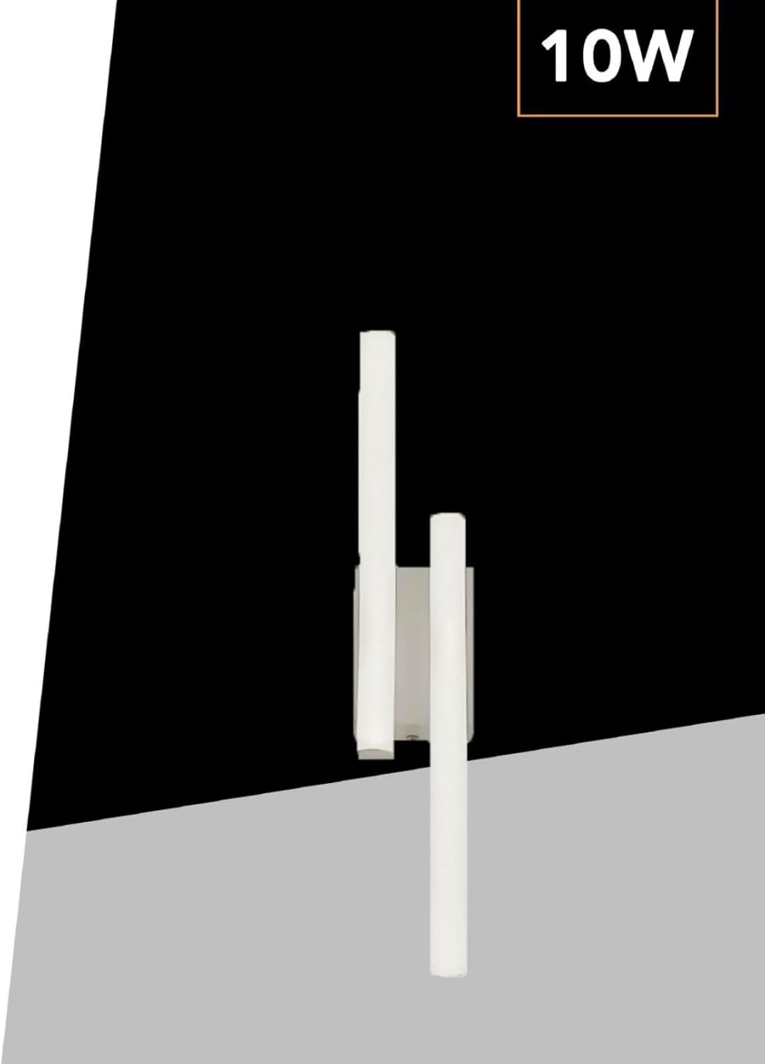 Applique LED da Muro 10W Moderna, Lampada da Parete Bianca Slim Rettangolare, 3000K-6500K, Illuminazione da Interno per Camera da Letto, Corridoio, Soggiorno E26-3C