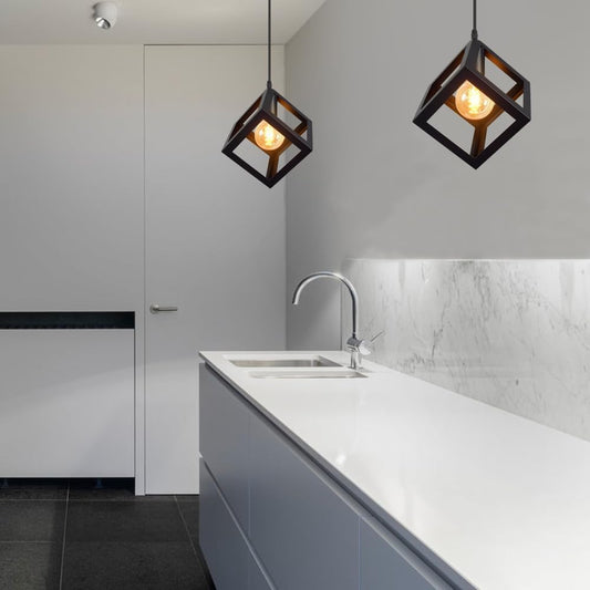 Lampadario modermo a sospensione senza lampadina E 27, in ferro stile moderno  A24