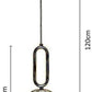 Lampadario a sospensione lampada moderna da soffitto con corpo in metallo color bronzo e sfera in vetro attacco per lampadina G9 (Oro, 1 Sfera struttura ovale) A96