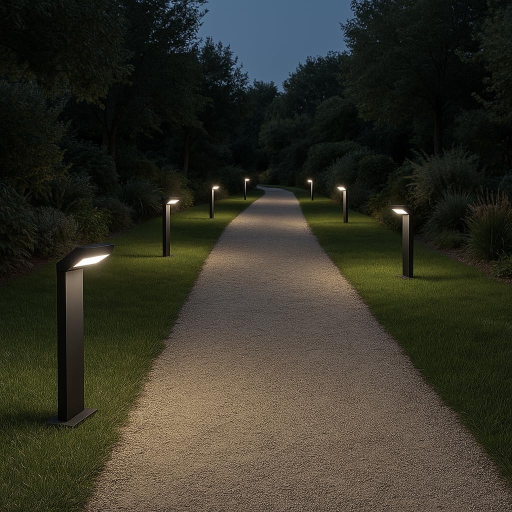 Lampione da Giardino Moderno 10W, Paletto Luce LED Esterno 4000K, IP54 Impermeabile, H580mm, Lampada da Esterno per Vialetti, Cortile, Giardino – Alluminio 954PA-H580