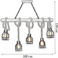 Lampadario 5 portalampada in corda di canapa metallo e27 country vintage a91-5