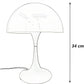 Lampada da Tavolo  E27 – Design Moderno a Fungo, Lampada da Comodino/Scrivania, Metallo e Resina, Colore Bianco, Max 60W D12-B