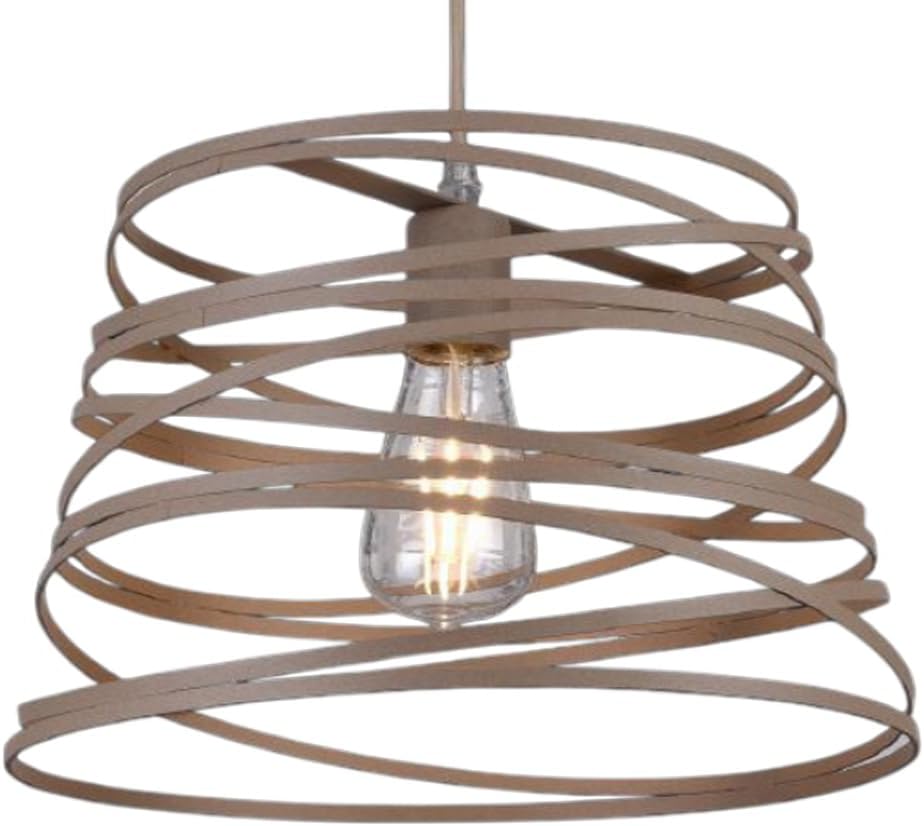 Lampadario a Sospensione E27 Moderno, Lampada a Soffitto Design Industriale in Metallo per Cucina Isola Tavolo da Pranzo, Stile Minimal con Paralume a Spirale, No Lampadina A08