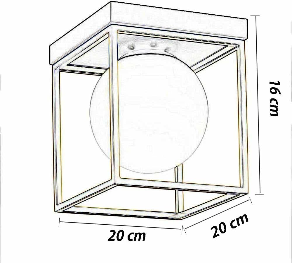 TEKHOME Plafoniera da soffitto minimalista lampada in metallo nero bronzo con sfera in vetro per camera da letto G9 C76-1