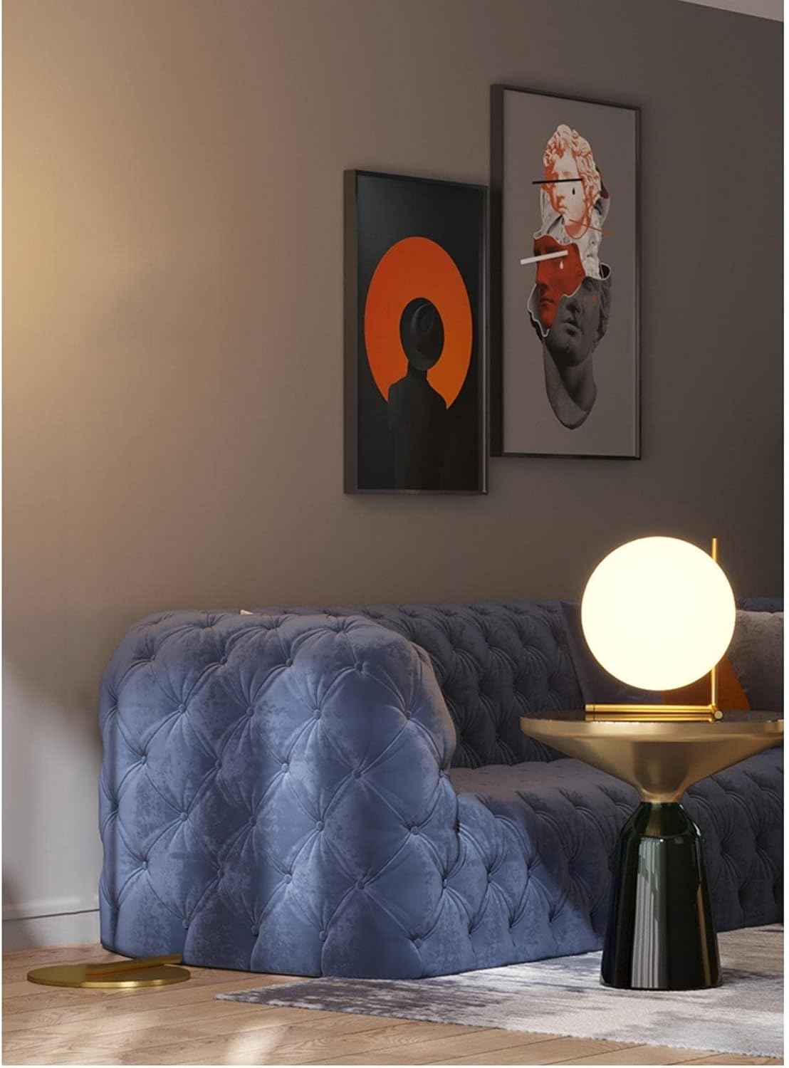 Lampada da Tavolo Moderna G9, Lampada Design con Sfera Opalina e Struttura Oro Bronzo, Luce da Comodino Elegante per Camera da Letto Salotto Studio, Lampadina Non Inclusa D34