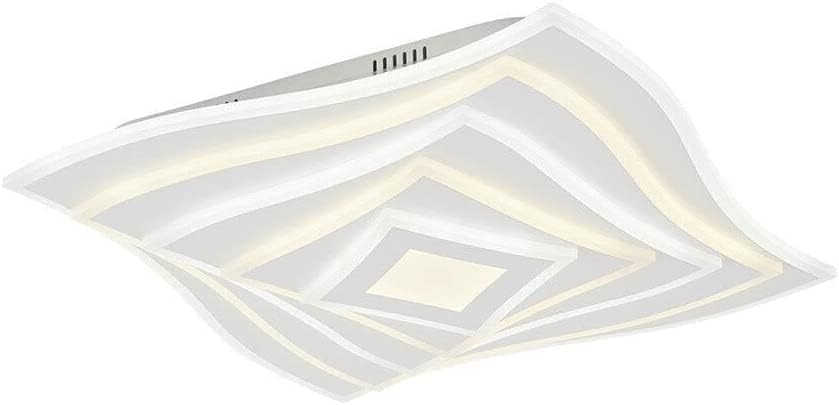 TEKHOME Plafoniera a led da interno moderna a soffitto forma quadrata 3D lampada adatta per camera da letto salone soggiorno solotto cucina locali commerciali 75W (Quadrata 3d - 3 Colori) C68-3C