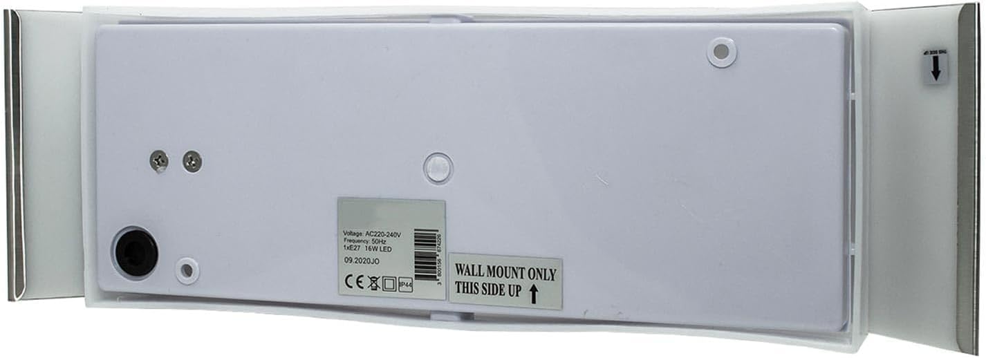 Applique da Esterno E27 IP44, Lampada da Parete in Acciaio Inossidabile e PP, Design Moderno Curvo, Attacco E27 (Lampadina non inclusa), per Facciata, Balcone e Giardino s101