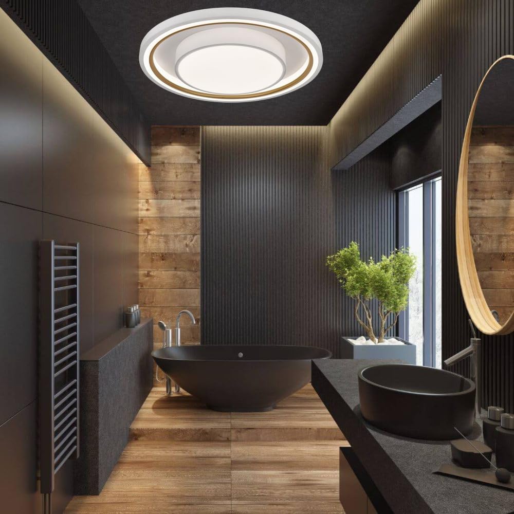 TEKHOME Plafoniera a led 35 watt tonda tecnologia CCT tre colorazione di luce gestibile con telecomando e App lampada da soffitto PN-31-3C