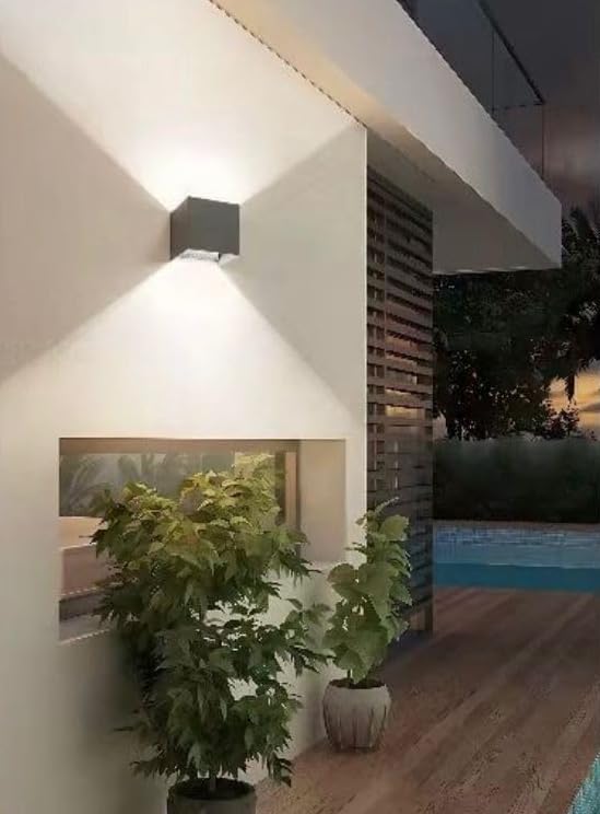 Applique da Esterno LED 22W IP65 – Lampada da Parete Moderna Up&Down Regolabile, Alluminio, 2000 Lumen, Bianco/Nero/Grigio, Luce 3000K/4000K/6500K ES66