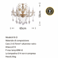 TEKHOME Lampadario Sospeso a 6 Luci Stile Candela con Cristalli e Struttura Dorata, Design Classico ed Elegante, Attacco E14 40W, per Sale da Pranzo e Soggiorni, 65cm, Oro (Senza Lampadine) A18-O