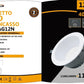 Faretto LED da Incasso 12W 1100LM, Downlight Rotondo da Soffitto, Fascio 60°, CRI ≥80, Foro Ø105 mm, Diametro Ø130 mm, 3000K/4000K/6500K, 1 Pezzo, GL-AG12