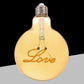 Lampadine LED Decorative E27 G125 Love, Confezione da 5 Pezzi, 4W 2500K, 320LM, Globo XL Ø125mm, Vetro Ambrato, Design con Scritta “Love”, Luce Extra Calda, 360°, Modello G125-LOVE