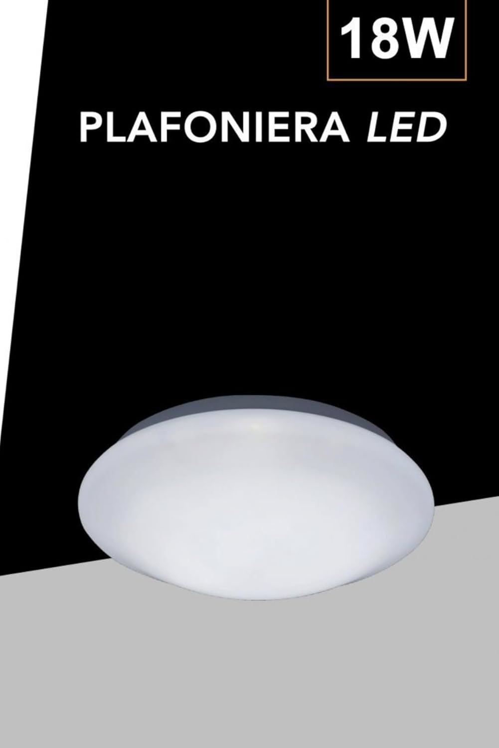 TEKHOME PLAFONIERA LED 230mm, 18W, CCT 3000K-6500K, Copertura Latte, Selettore a Tre Colori, Non Dimmerabile C01-18-3C