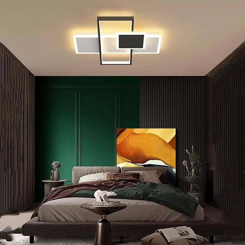 TEKHOME Plafoniera led 3 colori luce bianca calda naturale lampadario 46 w moderno c60