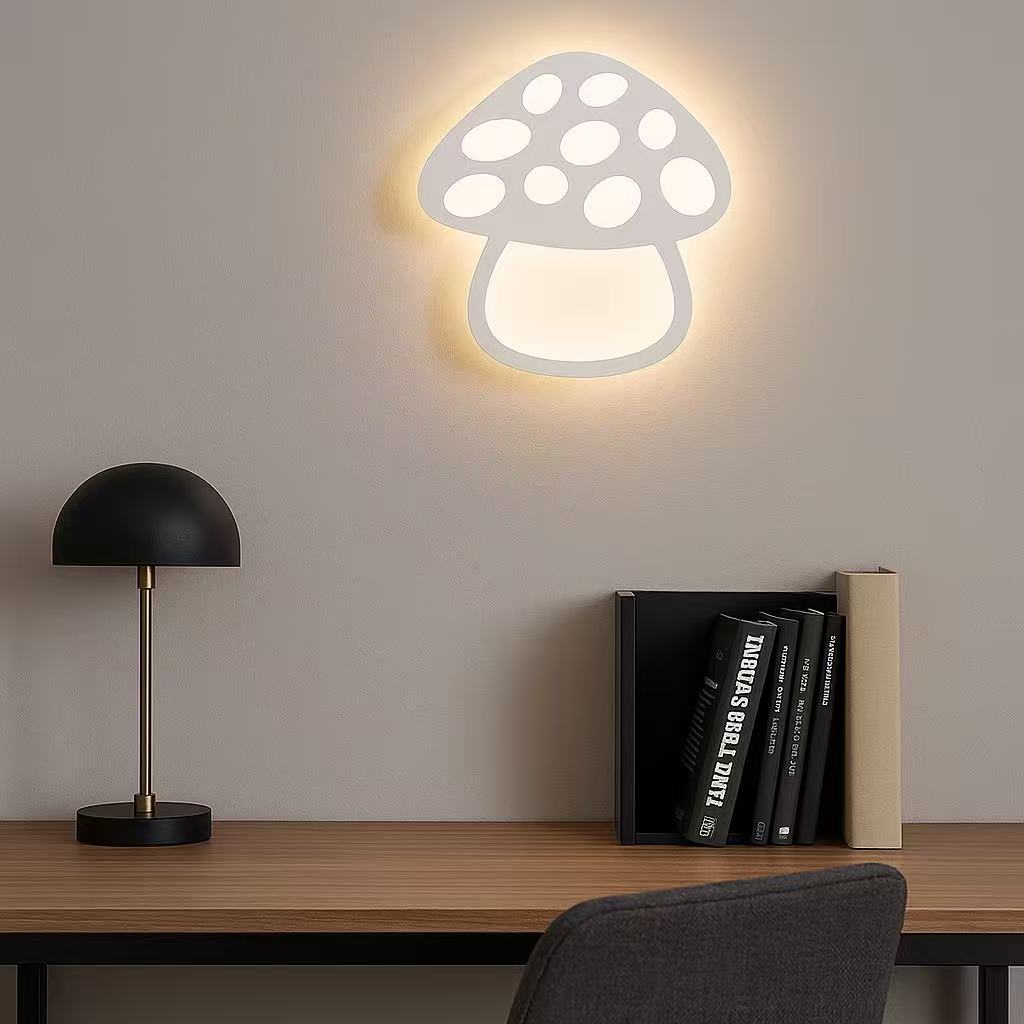 TEKHOME Applique da muro LED 9W a forma di fungo, luce regolabile 3000K-6500K, lampada decorativa per cameretta, soggiorno e camera da letto AQ26-B3C