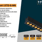 Faretto LED da Incasso Rettangolare 11W, 6 Spot, CRI ≥90, Fascio 24°, Alluminio Nero, Faretti da Incasso per Cartongesso e Controsoffitto, 3000K/4000K/6500K, 1 Pezzo, XTD-6-N
