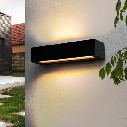 Applique LED da Esterno 14W IP65, Lampada da Parete Moderna in Alluminio e Vetro, 1100LM, Luce da Facciata Impermeabile per Giardino, Terrazza e Ingresso - Bianco/Grigio 176
