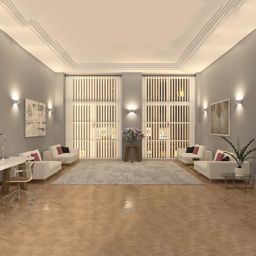TEKHONE Applique da Parete in Gesso Bianca, Lampada da Muro Design Moderno, Luce Indiretta Up & Down, Attacco R7S, Verniciabile per Interni – GS-E72