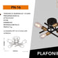Plafoniera Industriale E27 a 4 Luci, Lampadario da Soffitto in Metallo Nero e Ottone, Attacco E27, Design Moderno Industriale per Cucina Soggiorno Camera da Letto – PN-16 (Lampadina Non Inclusa)